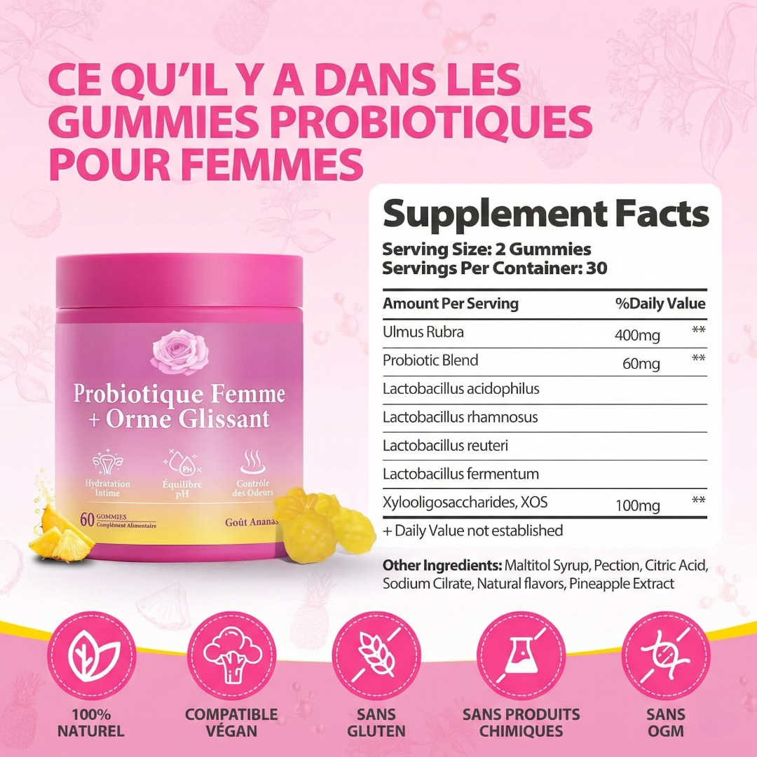 Probiotique femmes Medicole™ – 60 gommes à l'ananas
